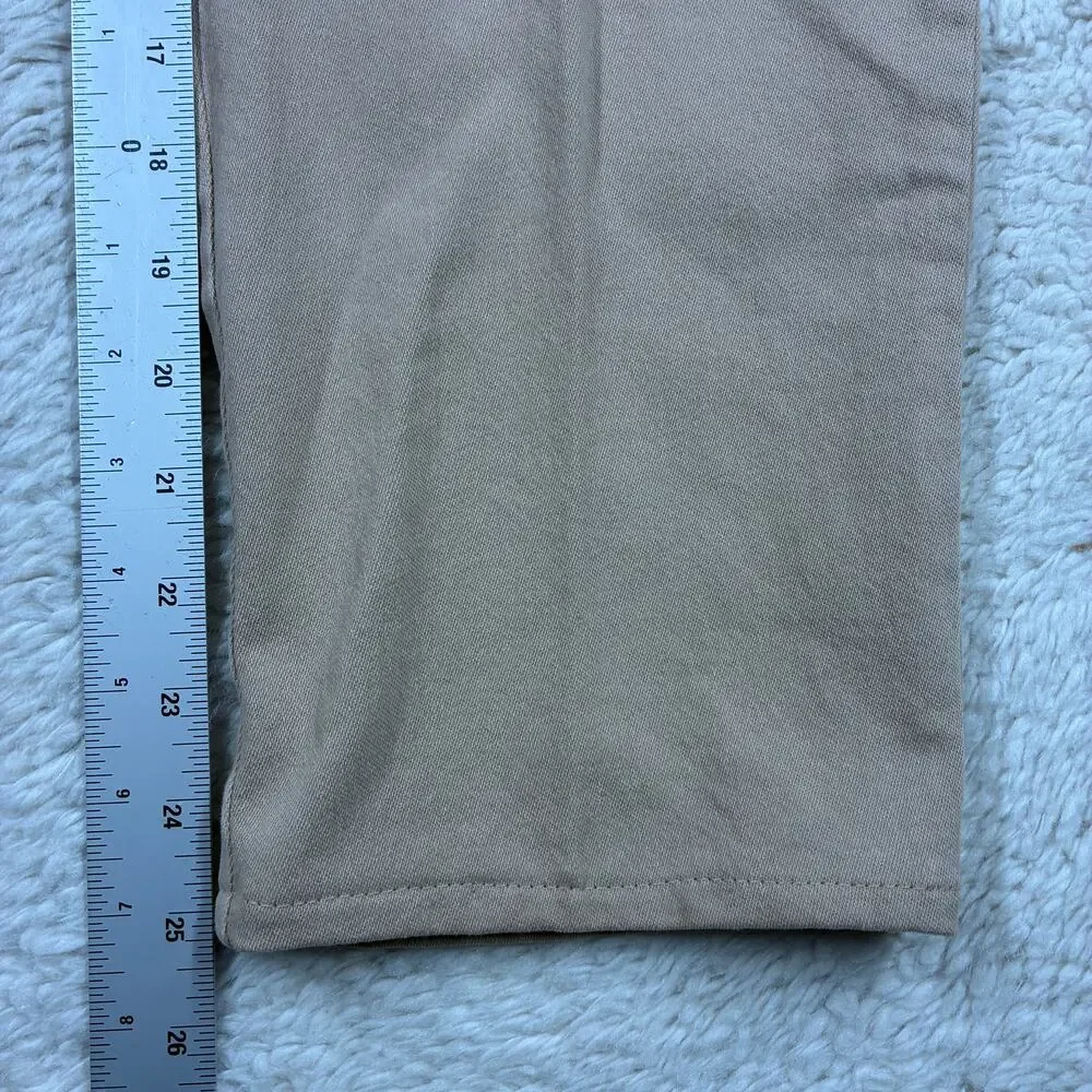 Eileen Fisher Ankle Pants Womens XS Tan Elastic Waist Organic Cotton Twill Crop